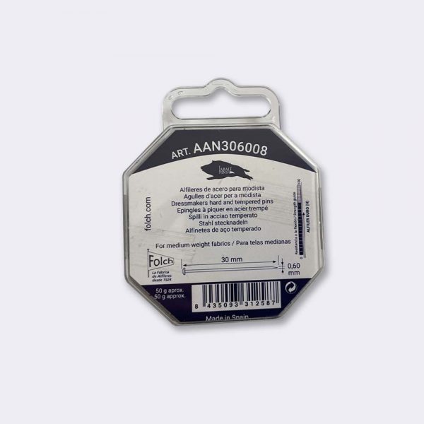 Alfiler de acero para modista 0'6 x 30mm - Imagen 2