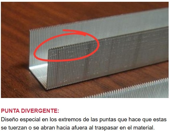 Grapas L-19 corte textil 1/2" (13mm) - Imagen 2