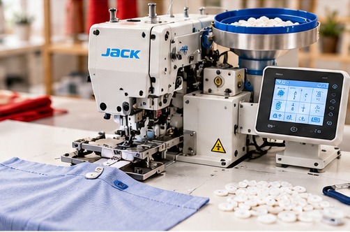 Máquina de coser JACK de botones con torva