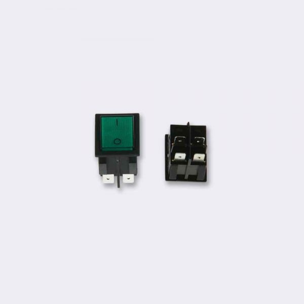 Interruptor luminoso verde 4 polos 230V