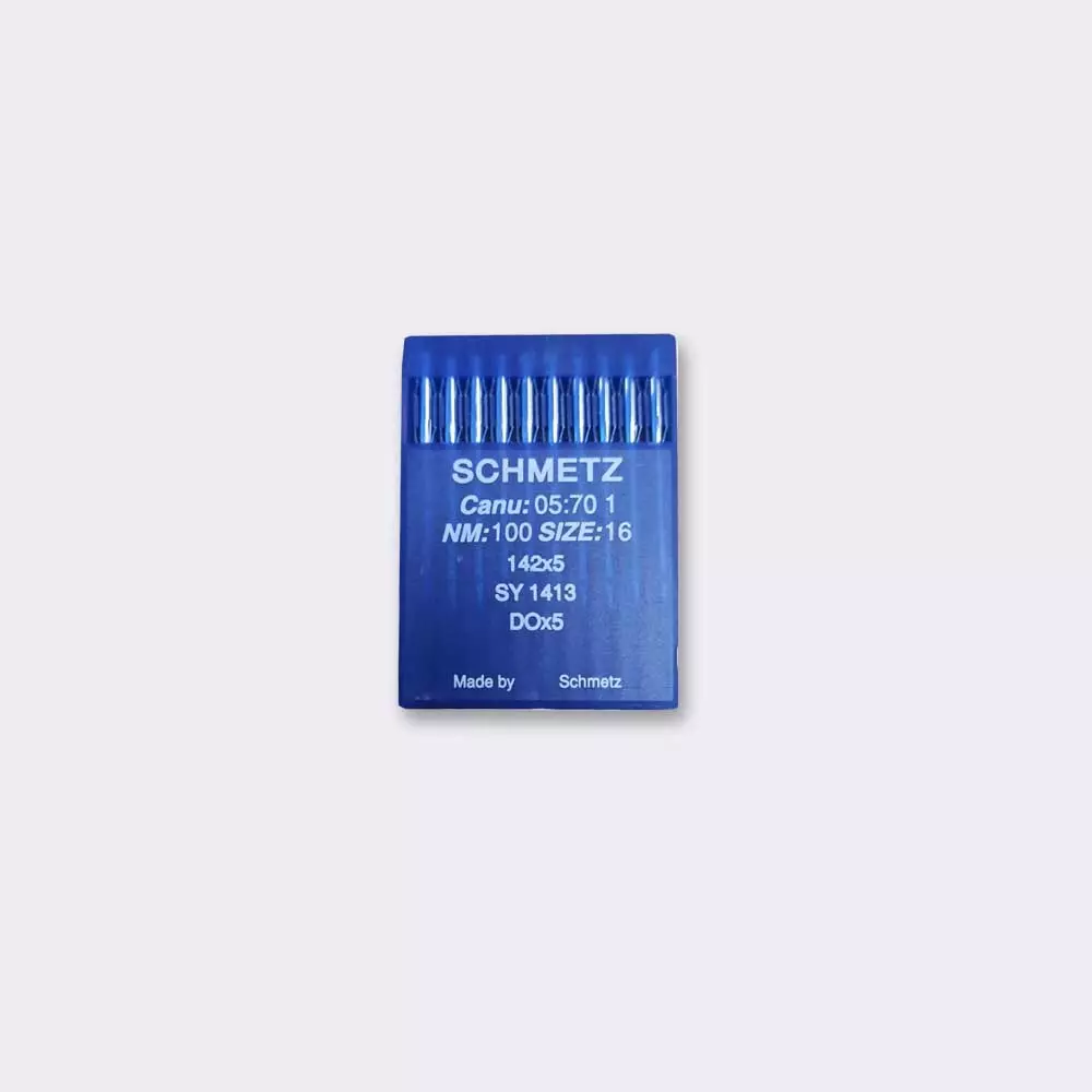 Agujas Schmetz 142x5 (SY1413 - DOx5) NM 100/16 para máquinas industriales de ojales de sastrería. Calidad profesional. Pack de 10 agujas.