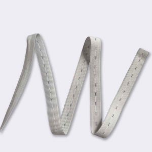 Goma elástica con ojales blanca de 20 mm para cinturilla ajustable
