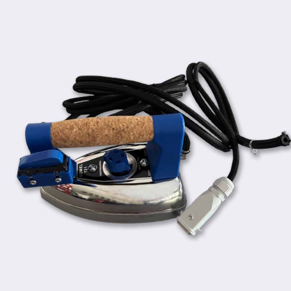 Plancha profesional COMEL 221 de 850 W con mango de corcho